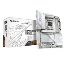GIGABYTE X870E AORUS PRO ICE Mātesplatte - Atbalsta AMD Ryzen 9000 procesorus, 16+2+2 digitālais VRM, līdz 8000MHz DDR5 (OC), 3xPCIe 5.0 + 1xPCIe 4.0, Wi-Fi 7, 2.5GbE LAN, USB 4