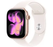 Apple Watch Series 11 GPS 42mm RoЕѕu zelta alumД«nijs ar sporta siksniЕ†u S/M - MEU04MP-A - 195950619102