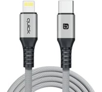 Ātrā USB-C uz Lightning USB kabelis, 1,5 m, Pelēks (4752168141236)