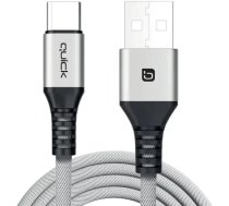 Ātrās USB-A uz USB-C kabelis 1,5 m - Pelēks (4752168141298)