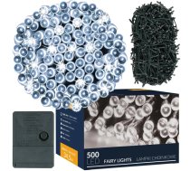 LED svētku gaismas virtene ar 500 LED auksti baltā krāsā Springos CL0534