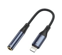 yesido YAU37 Lightning Port Aluminum Alloy Nylon Audio Adapter Cable |Lightning To 3.5mm Adapter For Iphone Black
