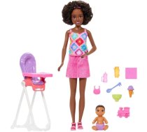 Barbie lelle Skipper aprūpētājas komplekts ar barošanas krēslu un bērnu pudelīti - Spēļu komplekts JJB45/JKC16