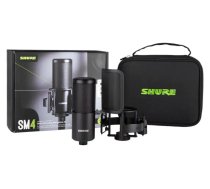 Shure SM4-K-KIT kondensatora mikrofons, ārēji polarizēts, rokturis, popfiltrs, soma