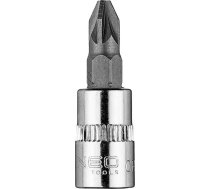 Neo Phillips skrūvgrieža uzgaliņš PZ2 1/4" vītņriekstam, īss, 37 mm