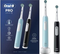 Oral-B Pro Series 1 Cross Action zobu suku komplekts – 2 gab. Melns & Zils