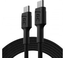 Green Cell USB-C uz USB-C kabelis - 2m Melns (KABGC29)