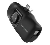 Wozinsky Wozinsky WF16-YCS 5000mAh 15W USB-C Mini Power Bank with Built-in USB-C Cable and Apple Watch Charger - Black