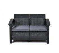 ( BOJĀTS IEPAKOJUMS ) Dārza dīvāns divvietīgs Corfu Love Seat pelēks