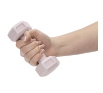 2 x 0,5 kg sešstūra hanteles fitnesa vingrinājumiem, 2 gab. komplekts, gaiši rozā