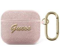 Guess Apple AirPods 3 cover Saffiano Script Metal Collection case Pink