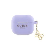 Guess - Airpods 3 Case Silicone Classic Logo Gold With 4G Charm Purple