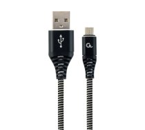 Cablexpert CC-USB2B-AMMBM-2M-BW USB kabelis USB 2.0 USB A Micro-USB B Melns