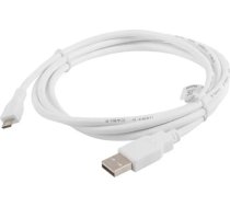 Lanberg USB-A uz Micro USB kabelis 1,8 m Balts (CA-USBM-10CC-0018-W)
