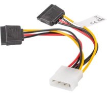Lanberg Molex uz Dual SATA kabeļa, 0,15 m, daudzkrāsains (CA-HDSA-11CU-0015)