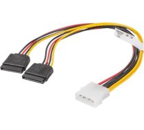 Lanberga Molex uz SATA adaptera kabelis x2, 0,3 m, daudzkrāsains (CA-HDSA-11CU-0030)