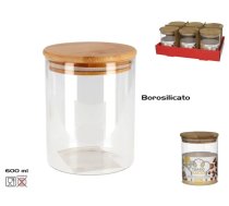 Borsilikāta stikla burka 600 ml, 13 × 10 × 10 cm, KITCHEN&GO