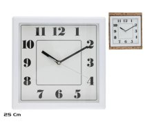 Balts sienas pulkstenis, 25 x 25 x 4 cm, DECORLIFE