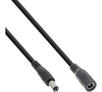 InLine® DC papildu kabelis, DC ligzda vīrietis/sieviete 5.5x2.5mm, AWG 18, melns, 5m