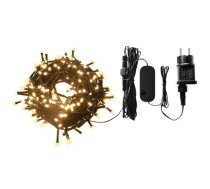 Viedā Ziemassvētku LED apgaismojuma virtene, 230Vac, 20m, 200x LED, silti balta, Wi-Fi, Bluetooth, WOOX