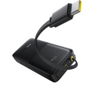 LiPo PowerBank 20000mAh 20W USB-A, USB-C ar integrētu USB-C kabeli, Bipow2 melns BASEUS