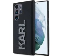 Karl Lagerfeld KLHCS24L3DMBKCK S24 Ultra S928 Melna cieta korpusa 3D gumijas spīduma logo