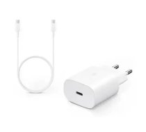 Samsung 25W ceļojuma lādētājs EP-TA800EWE + EP-DG980BWE + USB-C|USB-C datu kabelis, balts (OEM)