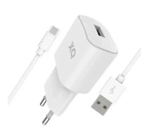 Xqisit Lādētājs ar kabeli | USB-A uz USB-C | 1m | 12W 2.4A | balts
