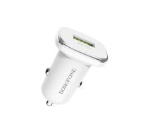 Borofone BZ12A auto lādētājs | 18W | QC | USB-A | balts