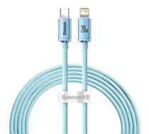 Baseus Crystal Shine datu pārraides un uzlādes kabelis | USB-C uz Lightning | 20W | 2m | zils