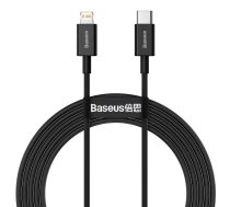 Baseus Superior Series CATLYS-C01 datu pārraides un uzlādes kabelis | USB-C uz Lightning | 20W | 2m | melns