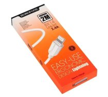 Borofone X14 datu pārraides un uzlādes kabelis | USB-A uz Lightning | 12W | 2m | balts