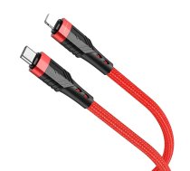 Borofone BU35 ietekmes datu pārraides un uzlādes kabelis | USB-C uz Lightning | 20W | 1,2 m | sarkans