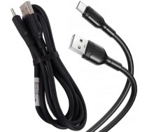 Fusion universālais uzlādes kabelis USB-A uz TYPE-C | 1,4 m | 2,1 A | melns
