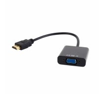 Gembird A-HDMI-VGA-03 video kabelis adapteris 0,15 m HDMI Type A (Standarta) VGA (D-Sub) Melns