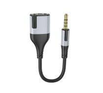 Borofone Kabelis BL19 Creator 2-in-1 - 3,5 mm vīrietis uz 2x 3,5 mm sieviete - 15 cm, melns