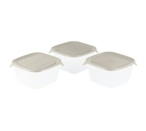 Ēdienu uzglabāšanas trauku komplekts 3 gab. kvadrāts 3x1,2L Fresh&Go bešā