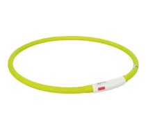 Atstarojoša suņu kakla siksna - Trixie Flash Light gredzens ar USB, silikons, XS-XL: 70 cm|ø 10 mm, zaļa