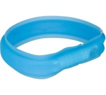 Atstarojoša suņu kakla siksna - Trixie Flash light lente ar USB, M-L: 50 cm|30 mm, zila