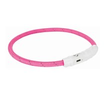 Mirgojošā suņu kakla siksna – Trixie Flash Light Ring USB, XS–S: 35 cm / ø 7 mm