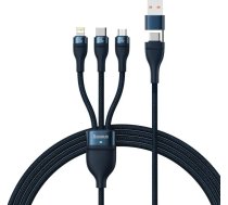 Baseus USB-A + USB-C uzlādes un datu pārraides kabelis - USB-C + microUSB + Lightning, 1.2 m, Granātābolu (CASS030103)