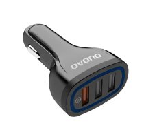 Dudao automašīnas lādētājs Quick Charge 3.0 QC3.0, 2.4A, 18W, 3 USB porti, melns (R7S melns)