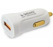 Savio automašīnas lādētājs | 15W | QC | USB-A | balts