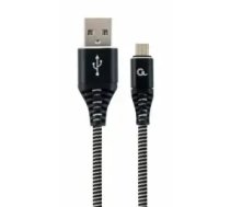 Gembird USB vīrietis - Micro USB vīrietis Premium kokvilnas šķiedras 1m Melns/Balts