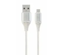 Gembird Premium datu pārraides un uzlādes kabelis | USB-A uz Micro USB | 1m | sudraba, balts