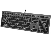 A4Tech FSTYLER FX60H (Baltā apgaismojuma) tastatūra USB QWERTY Melna, Pelēka