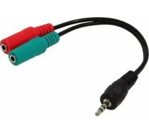 Gembird 3,5 mm audio un mikrofonu adapteris Melns