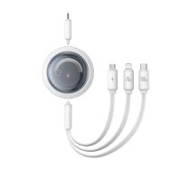 Baseus Free2Draw CB000084 3-in-1 datu pārraides un uzlādes kabelis | USB-C uz Lightning | 100W | 1,1 m | balts