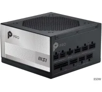 MSI PRO A850PL PCIE5 850W Zibatvadsistēma, 120mm, 80 Plus Platinum, aPFC - PRO-A850PL-PCIE5 - 4711377383639