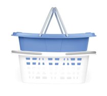 Beldray LA030450CRNFPEU7 Set Of Two Laundry Baskets, White/Blue